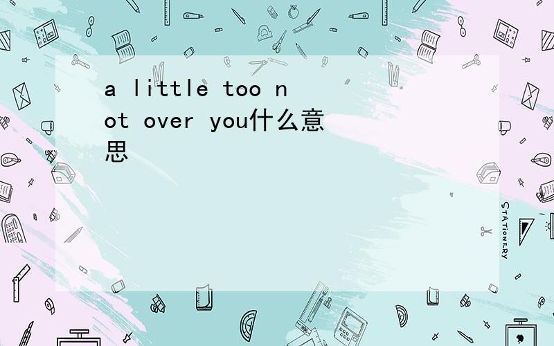 a little too not over you什么意思