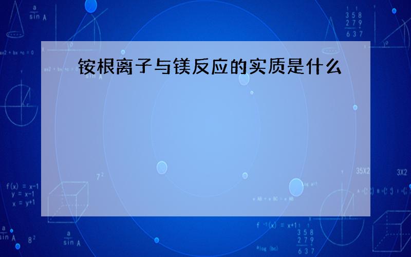 铵根离子与镁反应的实质是什么