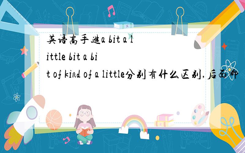 英语高手进a bit a little bit a bit of kind of a little分别有什么区别,后面都