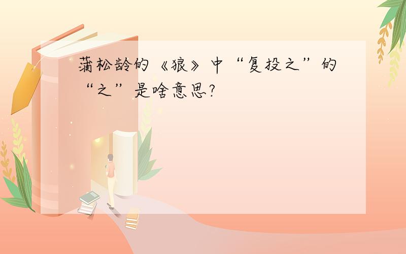 蒲松龄的《狼》中“复投之”的“之”是啥意思?