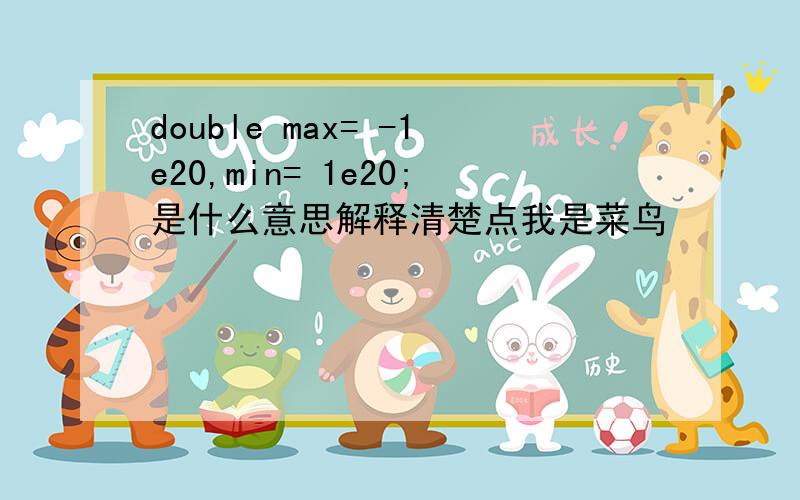 double max= -1e20,min= 1e20;是什么意思解释清楚点我是菜鸟