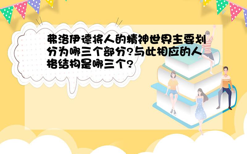 弗洛伊德将人的精神世界主要划分为哪三个部分?与此相应的人格结构是哪三个?