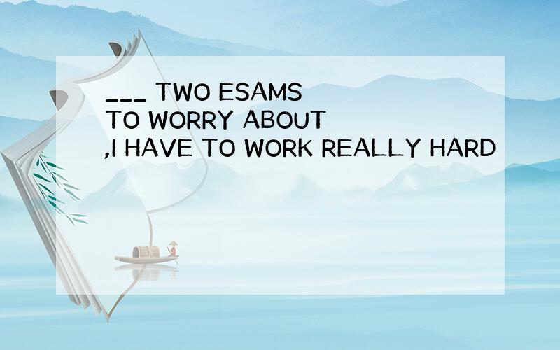 ___ TWO ESAMS TO WORRY ABOUT,I HAVE TO WORK REALLY HARD