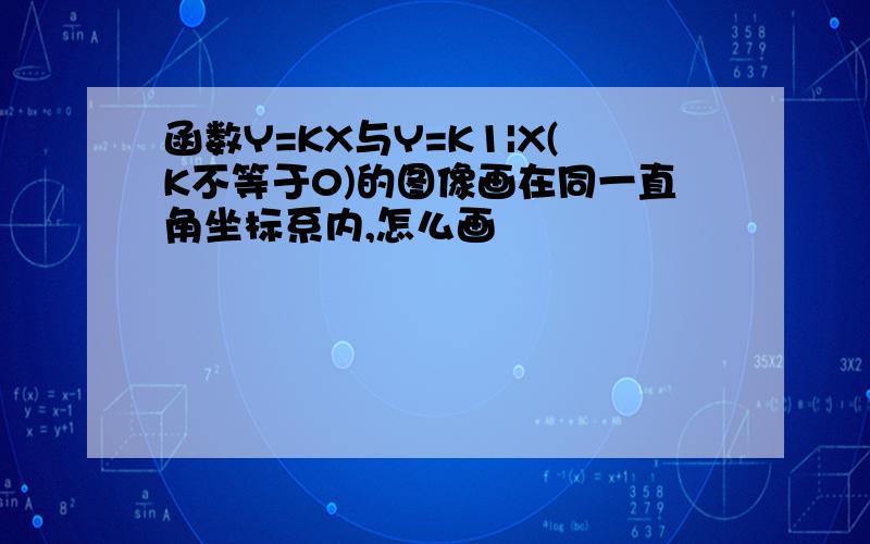 函数Y=KX与Y=K1|X(K不等于0)的图像画在同一直角坐标系内,怎么画