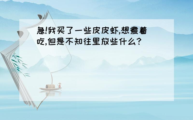 急!我买了一些皮皮虾,想煮着吃,但是不知往里放些什么?