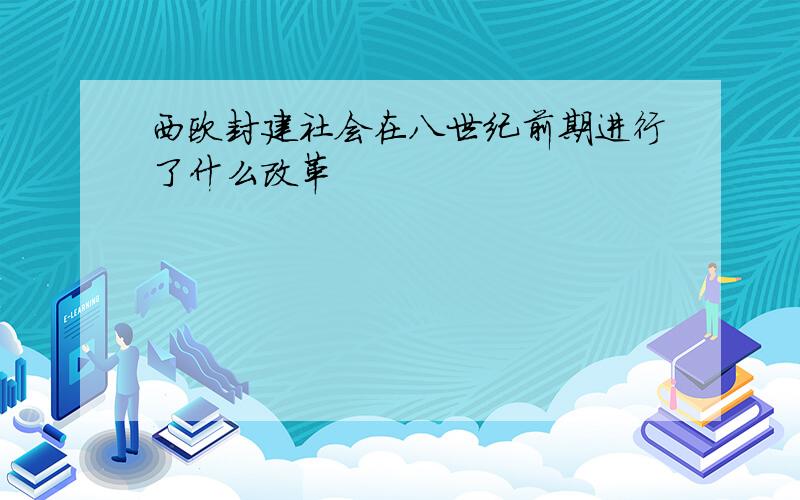 西欧封建社会在八世纪前期进行了什么改革