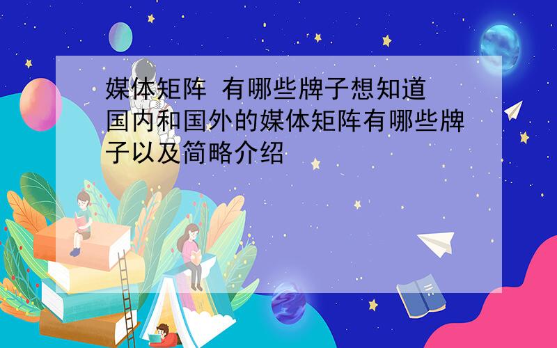 媒体矩阵 有哪些牌子想知道 国内和国外的媒体矩阵有哪些牌子以及简略介绍