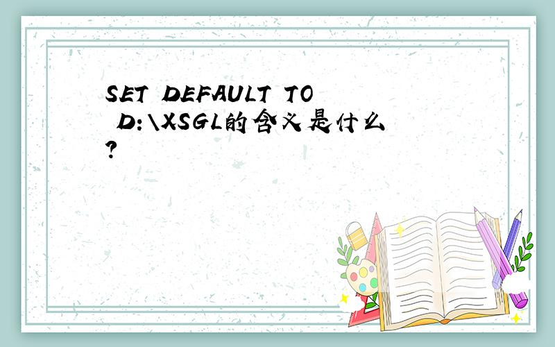 SET DEFAULT TO D:\XSGL的含义是什么?