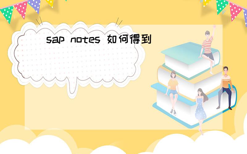 sap notes 如何得到