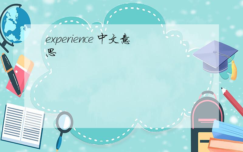 experience 中文意思