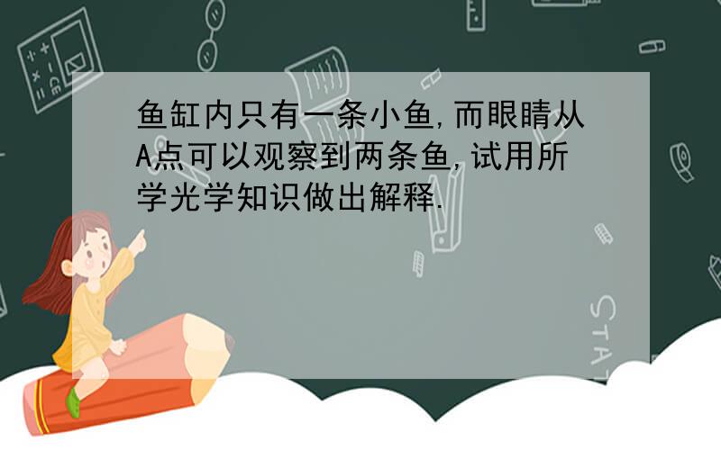 鱼缸内只有一条小鱼,而眼睛从A点可以观察到两条鱼,试用所学光学知识做出解释.