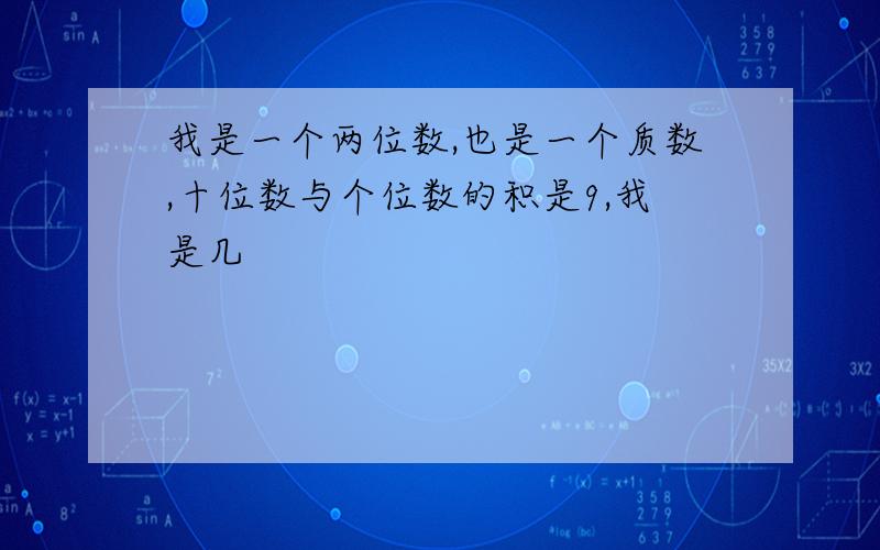 我是一个两位数,也是一个质数,十位数与个位数的积是9,我是几