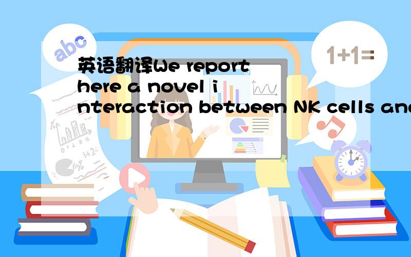 英语翻译We report here a novel interaction between NK cells and