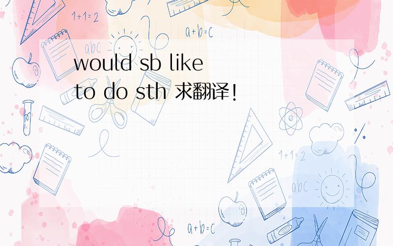 would sb like to do sth 求翻译!