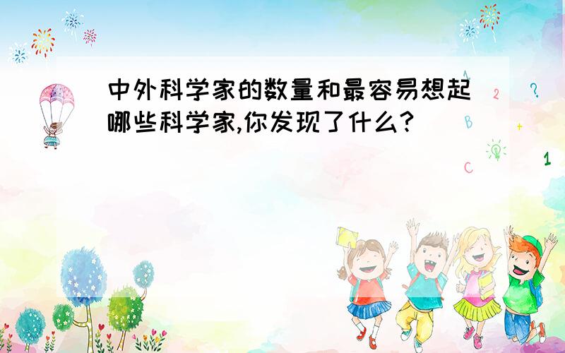 中外科学家的数量和最容易想起哪些科学家,你发现了什么?