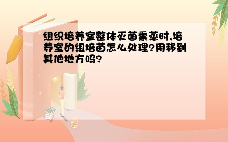 组织培养室整体灭菌熏蒸时,培养室的组培苗怎么处理?用移到其他地方吗?