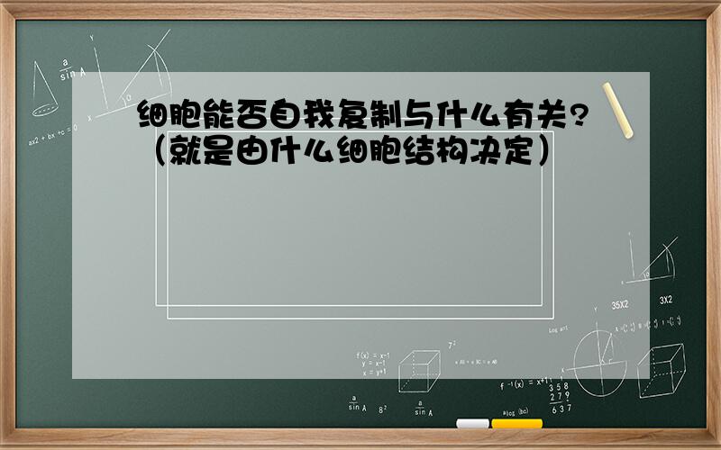 细胞能否自我复制与什么有关?（就是由什么细胞结构决定）