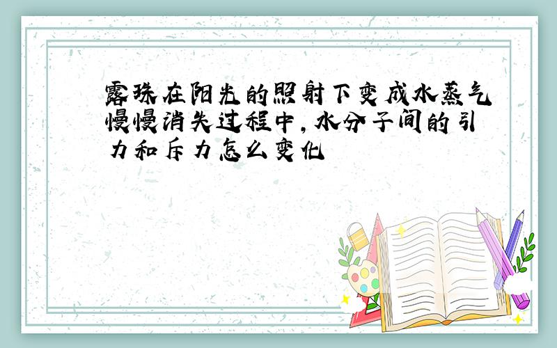 露珠在阳光的照射下变成水蒸气慢慢消失过程中,水分子间的引力和斥力怎么变化