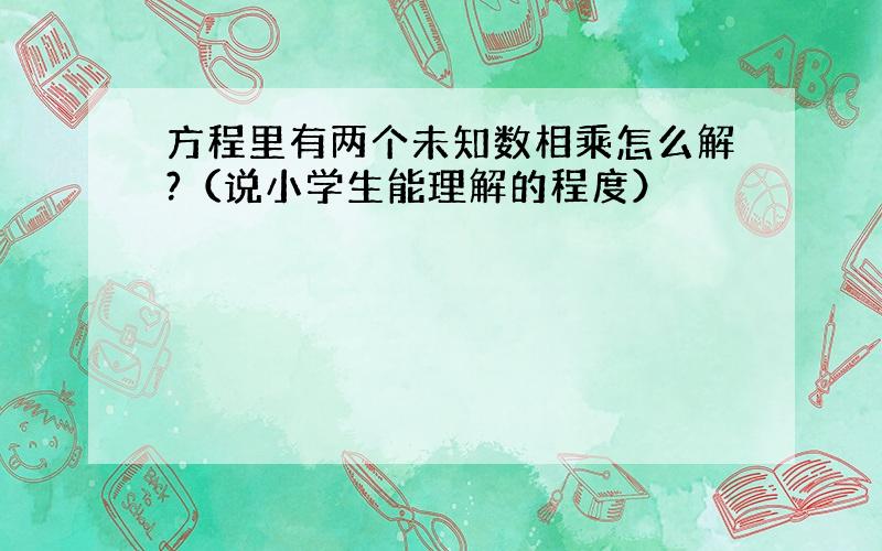 方程里有两个未知数相乘怎么解?（说小学生能理解的程度）