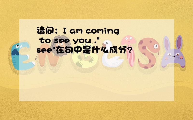 请问：I am coming to see you .