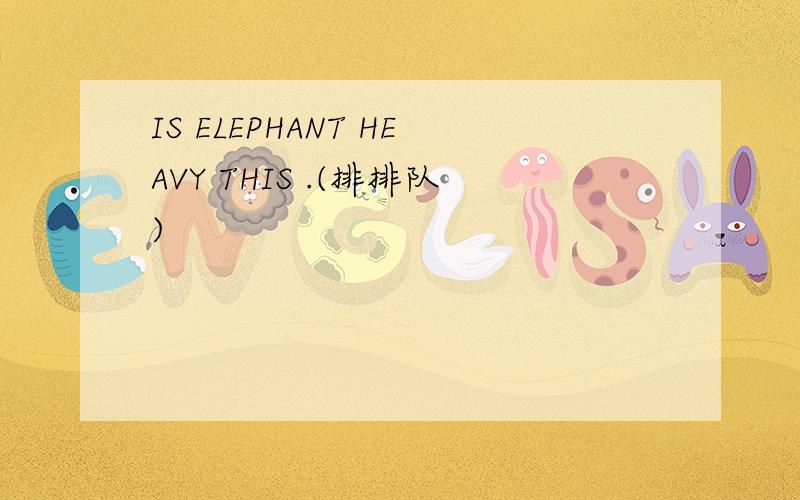 IS ELEPHANT HEAVY THIS .(排排队)