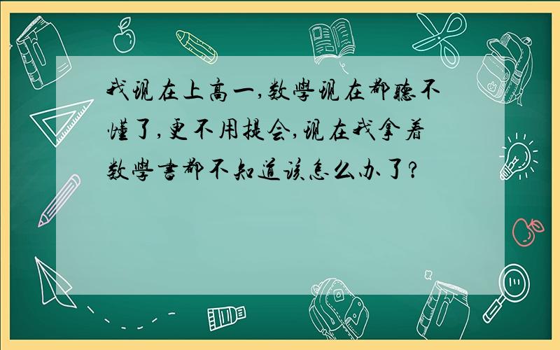 我现在上高一,数学现在都听不懂了,更不用提会,现在我拿着数学书都不知道该怎么办了?