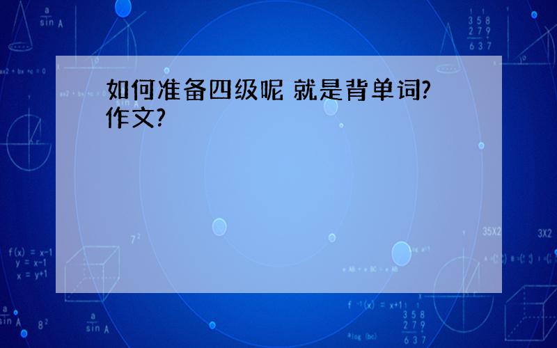 如何准备四级呢 就是背单词?作文?