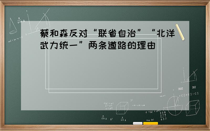 蔡和森反对“联省自治”“北洋武力统一”两条道路的理由