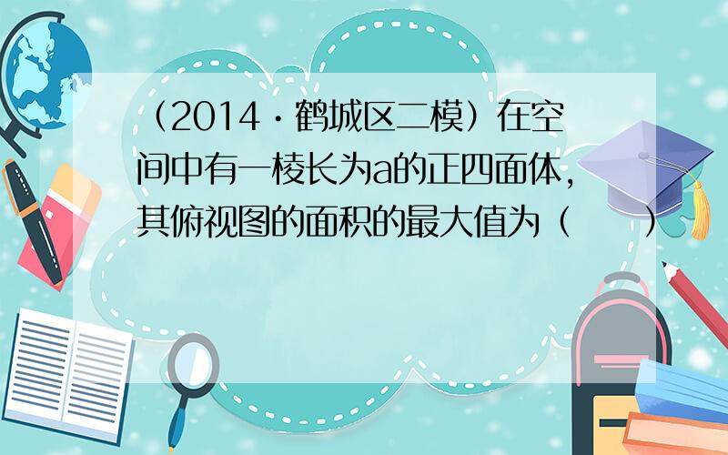 （2014•鹤城区二模）在空间中有一棱长为a的正四面体，其俯视图的面积的最大值为（　　）