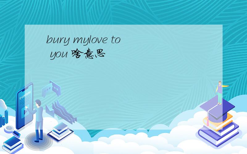 bury mylove to you 啥意思