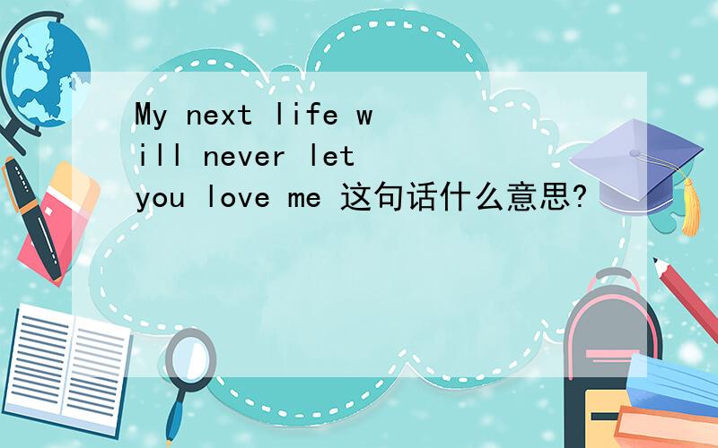 My next life will never let you love me 这句话什么意思?