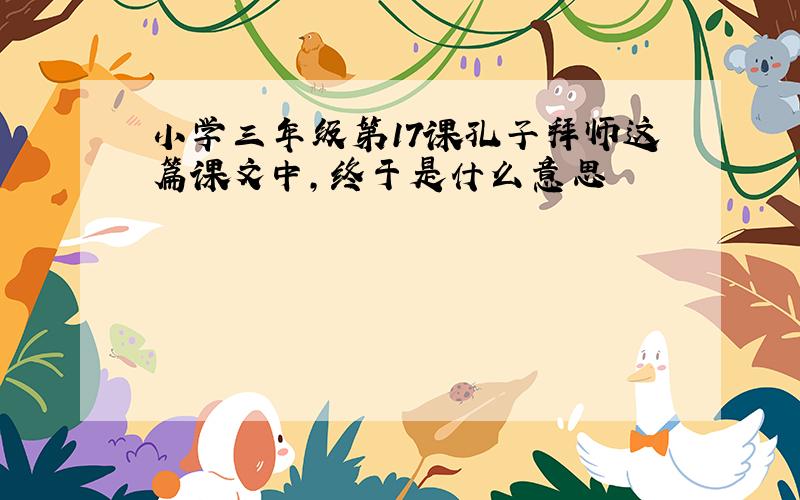 小学三年级第17课孔子拜师这篇课文中,终于是什么意思