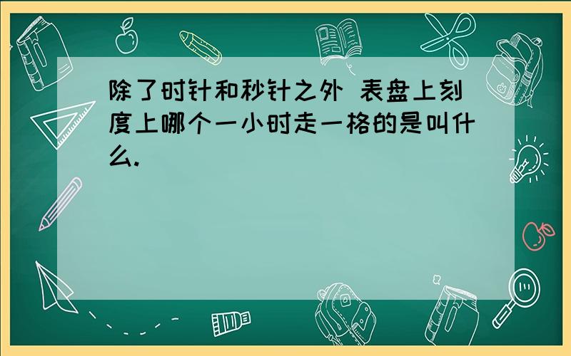 除了时针和秒针之外 表盘上刻度上哪个一小时走一格的是叫什么.