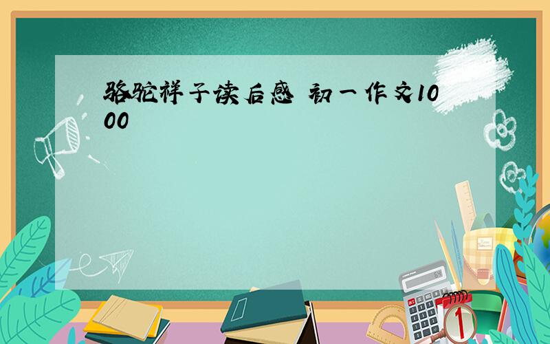 骆驼祥子读后感 初一作文1000