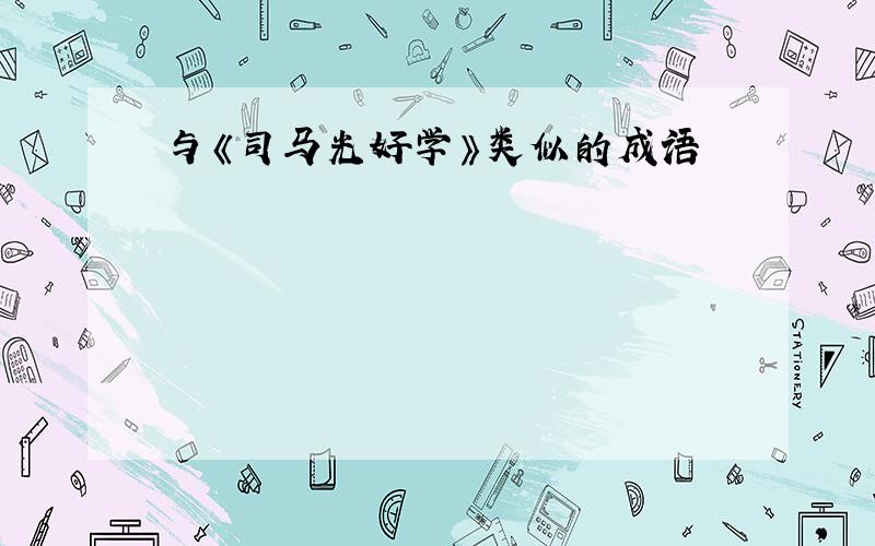 与《司马光好学》类似的成语