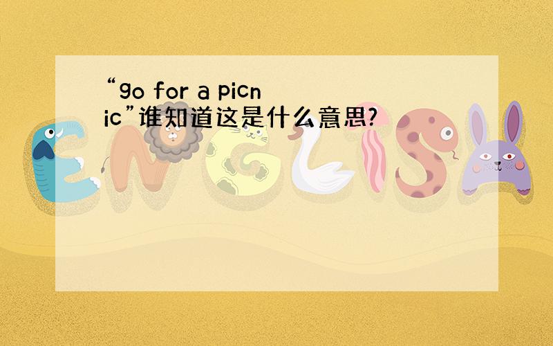 “go for a picnic”谁知道这是什么意思?