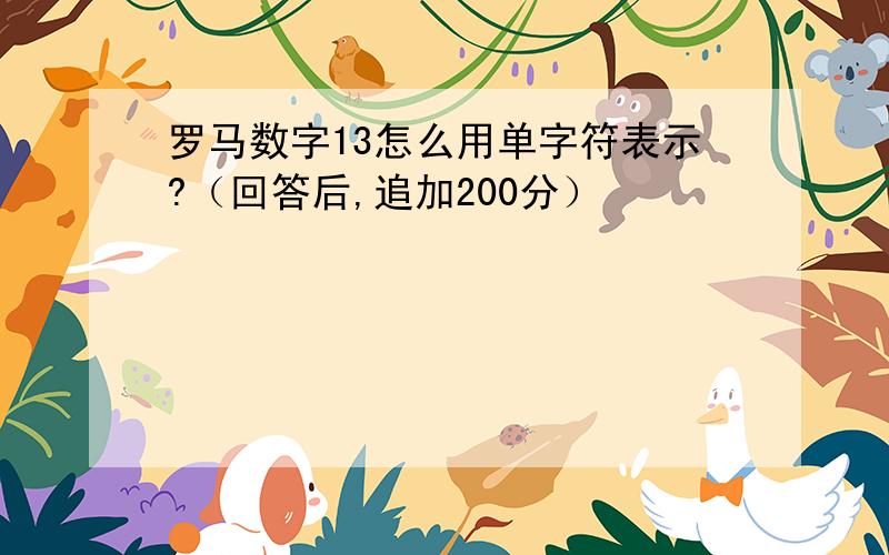 罗马数字13怎么用单字符表示?（回答后,追加200分）