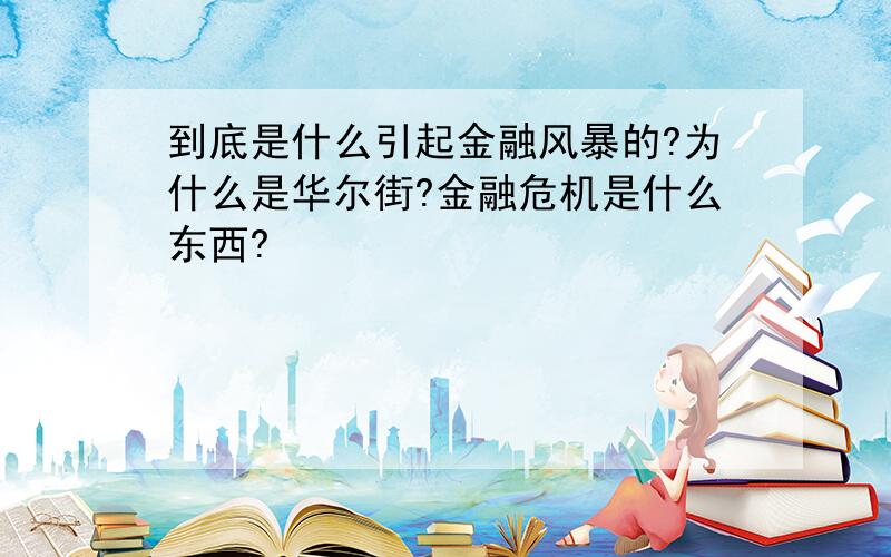 到底是什么引起金融风暴的?为什么是华尔街?金融危机是什么东西?