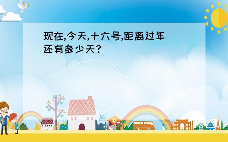 现在,今天,十六号,距离过年还有多少天?