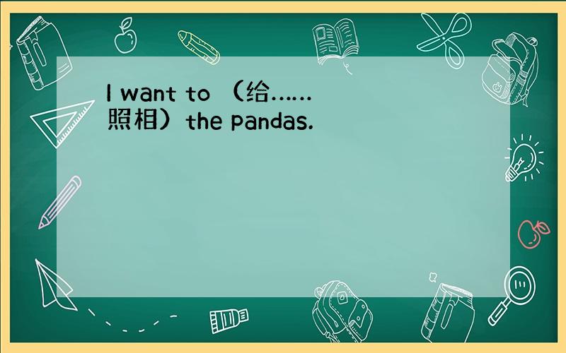 I want to （给……照相）the pandas.