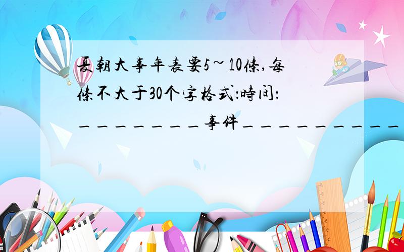 夏朝大事年表要5~10条,每条不大于30个字格式：时间：_______事件______________答得好追加50分