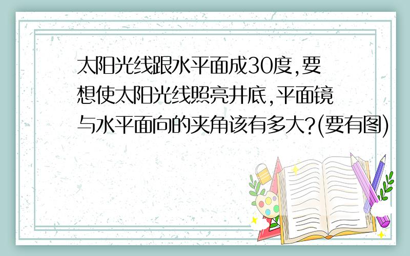 太阳光线跟水平面成30度,要想使太阳光线照亮井底,平面镜与水平面向的夹角该有多大?(要有图)