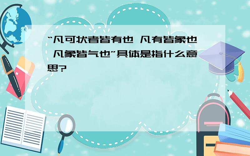 “凡可状者皆有也 凡有皆象也 凡象皆气也”具体是指什么意思?