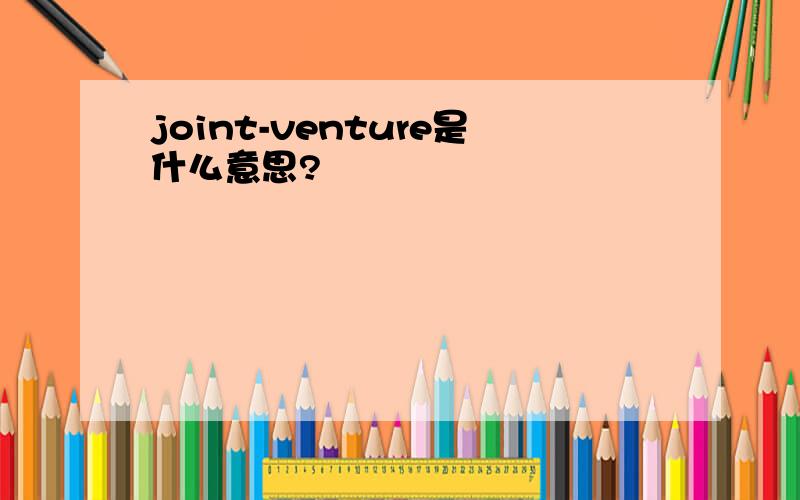 joint-venture是什么意思?