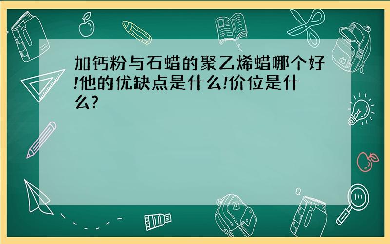 加钙粉与石蜡的聚乙烯蜡哪个好!他的优缺点是什么!价位是什么?