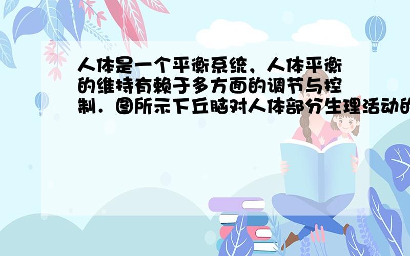 人体是一个平衡系统，人体平衡的维持有赖于多方面的调节与控制．图所示下丘脑对人体部分生理活动的调节过程，据图回答下列问题．