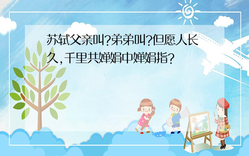 苏轼父亲叫?弟弟叫?但愿人长久,千里共婵娟中婵娟指?