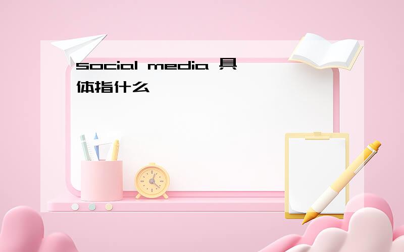 social media 具体指什么