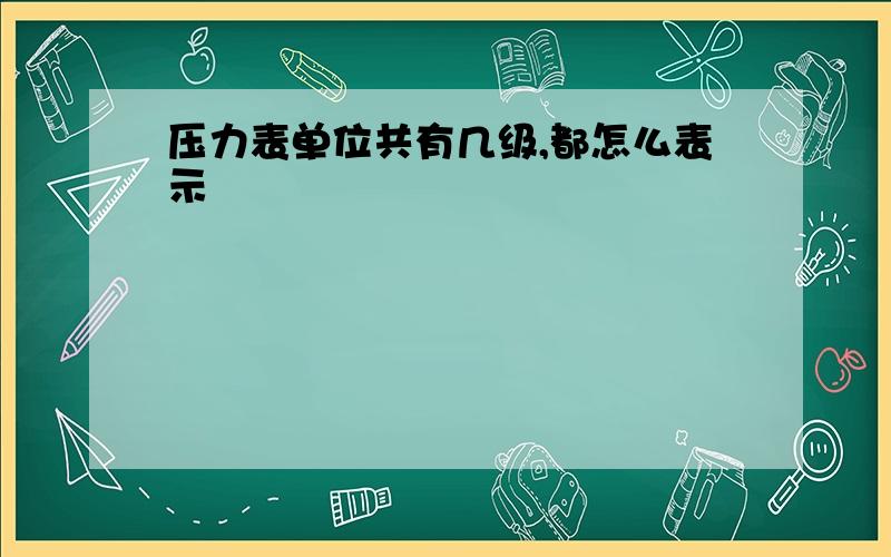 压力表单位共有几级,都怎么表示