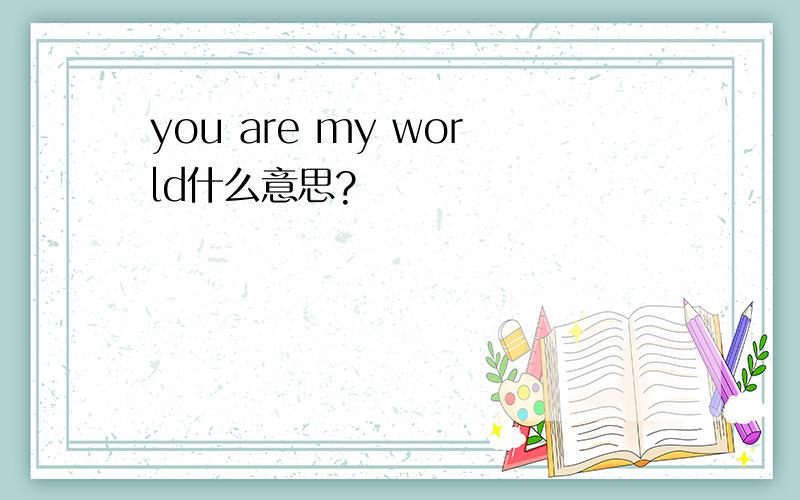 you are my world什么意思?